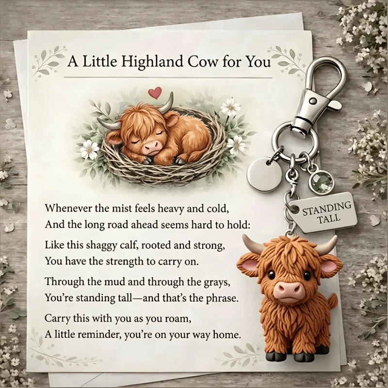 Highland Cow Keychain